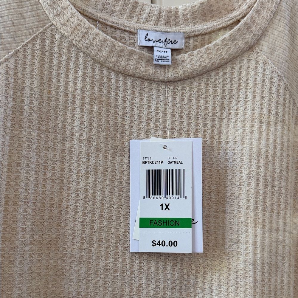 love, Fire Beige Ribbed Sweater - Picture 3 of 5